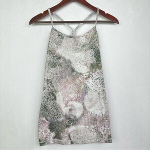 Lululemon Racerback Tank Top Athletic Marble Tie Dye Bra Stretch Women’s 6